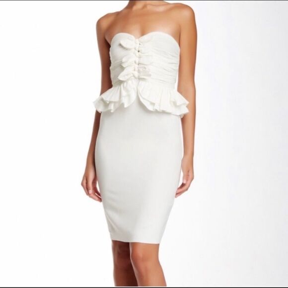 Jill Stuart White Strapless Pencil Dress sz 10 NWT - Picture 1 of 5